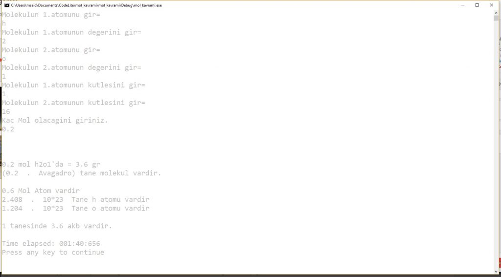 mol kavramı uygulaması