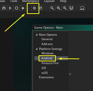 gms2 game settings